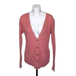 American Eagle Lightweight Cardigan Sweater Pink Layering Spring Womens Small